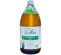 PUR'ALOE Jus d'Aloe Vera Bio à Boire 1L - Bouteille en Verre, Pulpe Fraîche Natif, Commerce Équitable, Sans Poudre, Provence - Lot de 2