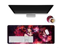 PUrar Demon Kamado Nezuko Anime Ensemble de Tapis de Souris pour Clavier, Tapis de Souris Clavier Gaming Imperméable avec Support Poignet Joli Motif stéréoscopique Tapis de Souris Doux