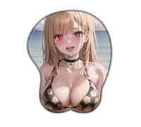 PUrar My Dress-Up Darling Tapis de Souris Ergonomique Repose-Poignet en Silicone Souple Tapis de Souris 3D Anime Tapis de Souris Adulte Sexy en Caoutchouc antidérapant