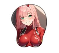 PUrar The Franxx Zero Two 3D Anime avec Repose-Poignet - Tapis de Souris Sexy en Silicone - Tapis de Souris Ergonomique - Tapis de Bureau en Gel - Tapis de Souris de Jeu