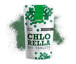 Purasana® Chlorella Biologique Pure Bio, 500 comprimés, 1500 mg par Dose. Paroi Cellulaire Brisée. Satiété Naturelle. Détox. Protéines Végétaliennes, Chlorophylle Biologique. Energie et Vitalité