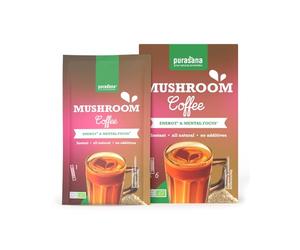 Purasana® Instant Mushroom Coffee - 6 sticks - Café Arabica bio avec lion’s mane, reishi & guarana