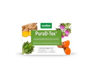 Purasana® PuraD-Tox - Complexe Chardon-Marie Bio 11-en-1 Choline, Artichaut, Pissenlit, Curcuma & Gingembre - Détox Hépatique Complète, Meilleure Digestion & Bonne Santé en Foie