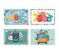 PURCAFT Lot de 4 chemins de table pour la rentrée des classes - 46 x 30 cm - Sets de table jetables - Décoration de table pour rentrée scolaire - Sous-main de bricolage