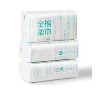 Purcotton Serviette jetable pour le visage, 100 % coton, biodégradable et non parfumée, 300 carats pour le démaquillage, les soins de la peau, les voyages, 20 x 20 cm