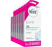 Pure - 120 Bandes De Cire Froide Visage - Peaux Sensibles - Recommandés Par Les Dermatologues - Epilation Longue Durée - Lot De 6x20 Bandes[Z2398]