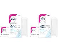 Pure - 40 Bandes De Cire Froide Corps Et Jambes - Peaux Sensibles - Recommandés Par Les Dermatologues - Epilation Longue Durée (Lot De 2)[Z429]