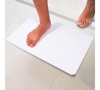 Pure 4Home Tapis de Bain Diatomite Antidérapant 60 x 39 cm | Sortie de Douche Super Absorbante Séchage Rapide | Pierre Naturelle Salle de Bain | Diatomite Stone Bath Mat (Waves White)