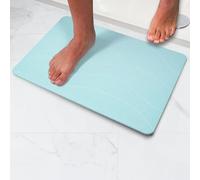 Pure 4Home Tapis de Bain Diatomite Antidérapant 60 x 39 cm | Sortie de Douche Super Absorbante Séchage Rapide | Pierre Naturelle Salle de Bain | Diatomite Stone Bath Mat (Waves Green)