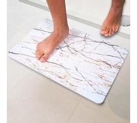 Pure 4Home Tapis de Bain Diatomite Antidérapant 60 x 39 cm | Sortie de Douche Super Absorbante Séchage Rapide | Pierre Naturelle Salle de Bain | Diatomite Stone Bath Mat (Blanco)