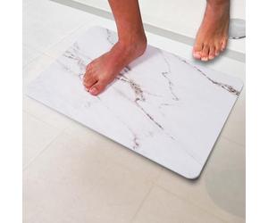 Pure 4Home Tapis de Bain Diatomite Antidérapant 60 x 39 cm | Sortie de Douche Super Absorbante Séchage Rapide | Pierre Naturelle Salle de Bain | Diatomite Stone Bath Mat (Turco Blanco)