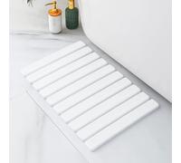 Pure 4Home Tapis de Bain Diatomite Pliable 60x39cm | Sortie de Douche ou Égouttoir Vaisselle en Pierre pour Cuisine | Séchage Rapide et Antidérapant | Tapis en Pierre Naturelle (Blanc)