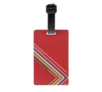 Pure Background Lines Étiquettes à bagages avec couverture arrière intégrale - Étiquette d'identification en PVC durable pour valises, sacs de voyage