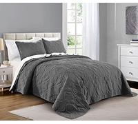 Pure Bedding Courtepointe 104, Microfibre, étoile de l'océan, Gris foncé, lit Double/Grand lit (233,7 x 94)