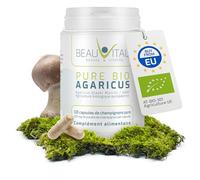 Pure Bio Agaricus blazei gélules 120 chacune 500mg Agaricus blazei Murrill (champignon amande) poudre de champignon vital de l'agriculture biologique de l'UE, végétalien, sans additifs artificiels