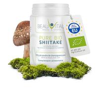 Pure Bio Shiitake 100 g Lentinula edodes poudre de champignons médicinaux de l'agriculture biologique de l'UE, végétalien, sans additifs artificiels