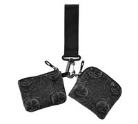 Pure Black Evil Lot de 2 porte-cartes d'Halloween en forme de citrouille pour femme - Grande capacité - Organiseur pour cartes de visite et d'argent avec poche zippée pour pièces de monnaie