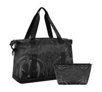 Pure Black Evil Sac de voyage en forme de citrouille d'Halloween avec sangle réglable pour le trekking Étanche, Citrouille d'Halloween maléfique noire pure, 1 size