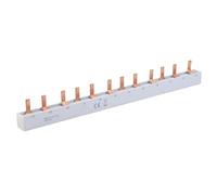 Pure Breakers Conducteurs 230 V Boîtier en plastique blanc Circuit Cuivre 12 modules DPN Bloc de jonction Splitter Power Horizontal 63a pour peigne (220 x 30 x 30 mm) (C)