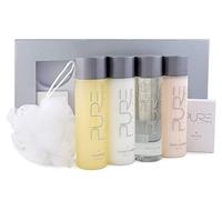 Pure by Gloss Gift Set - Fresh Lemon Scent - for All Hair and Skin Types - With Shampoo [8.5oz], Conditioner [8.5oz], Body Wash [8.5oz], Body Lotion [8.5oz], Body Bar [4oz], & Loofah - Cruelty Free