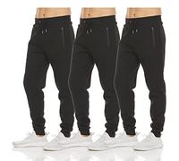 Pure Champ Lot de 3 Pantalons de Jogging en Polaire pour Homme avec Poche zippée et Cordon de Serrage, Tailles S à 3XL, Set 4, Taille 3XL