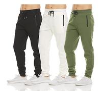 Pure Champ Lot de 3 Pantalons de Jogging en Polaire pour Homme avec Poche zippée et Cordon de Serrage, Tailles S à 3XL, Lot 5, Taille 3XL
