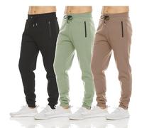 Pure Champ Lot de 3 Pantalons de Jogging en Polaire pour Homme avec Poche zippée et Cordon de Serrage, Tailles S à 3XL, Taille XL