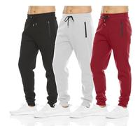 Pure Champ Lot de 3 Pantalons de Jogging en Polaire pour Homme avec Poche zippée et Cordon de Serrage, Tailles S à 3XL, Taille XL
