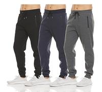 Pure Champ Lot de 3 Pantalons de Jogging en Polaire pour Homme avec Poche zippée et Cordon de Serrage, Tailles S à 3XL, Lot 2, XX-Large