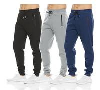 Pure Champ Lot de 3 Pantalons de Jogging en Polaire pour Homme avec Poche zippée et Cordon de Serrage, Tailles S à 3XL, Taille XL