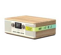 Pure Classic C-D6 Système Musical (Lecteur CD, Dab+/FM, Bluetooth, AUX, USB, Alarme Sleeptimer) Blanc Coton/Chêne