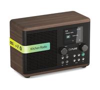 Pure Classic H4 Radio de Cuisine numérique (Dab+/FM, Bluetooth, USB, AUX, minuterie de Cuisine, Alarme), Noir Café/Noyer