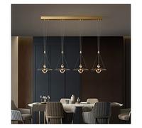 Pure Copper Dinning Room Pendant Light Nordic Bedroom Table Bar UFO Chandelier for Kitchen Decoration for Home Modern LED Chandelier (4headlong110cm Neutrallight)