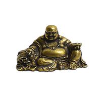 Pure Copper Maitreya Bouddha Statue Sculpture rétro Brass Bouddhisme Happy Statune Figurine Home Home Lucky Feng Shui Zen Dec Bronze Bouddhsit Tet Pet Crafts Gifts Art Collection d'art
