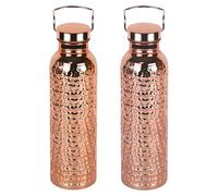 Pure Copper Water Bottle - 800ml Capacity Flask, Metal Drinking Container, Copper Hydration Vessel Leak Resistant Screw Cap Design, Portable Reusable Beverage Flask For Travel Camping Hiking Outdoor