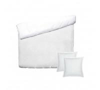 Pure Cotton Parure de lit 3 Pièces 2 Personnes - Jacquard Imprimé Housse de Couette 240x220 cm et 2 Taie Oreiller 63x63 cm - 100% Satin de Coton, 80 Fils - Certifié Oeko-TEX® - Sonate Royale - Blanc