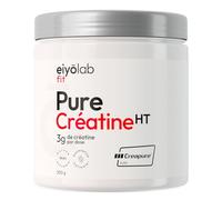 PURE CREATINE HT | 100% Creatine Monohydrate Creapure® en Poudre | Vegan | Pre Workout Musculation | Prise de Masse, Force, Résistance Musculaire | 300 grammes 88 Shakers | Poudre Neutre | Eiyolab