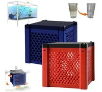 Pure Cube Water Trough Filter, Super Strong Filtration Activated Carbon Fiiter, Aquarium Water Trough Purifier Cube, for Fish Tanks, Horse Troughs, Ponds & Livestock Tanks (Biue+Red)