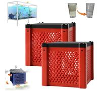 Pure Cube Water Trough Filter, Super Strong Filtration Activated Carbon Fiiter, Aquarium Water Trough Purifier Cube, for Fish Tanks, Horse Troughs, Ponds & Livestock Tanks (2Red)