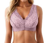Pure Desire Soutien-gorge push-up sans coutures avec fermeture avant non rembourré sans armatures, lilas, XL