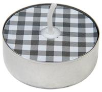 Pure D'light RU 0001 Lot de 18 bougies chauffe-plat Motif losanges Noir