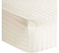 Pure Dreams Lot de 2 draps de lit d'hôpital - Drap en coton doux et confortable - 1 drap-housse et 1 taie d'oreiller - 400 fils au pouce carré pour lit d'hôpital réglable - Rayures ivoire (99,1 x