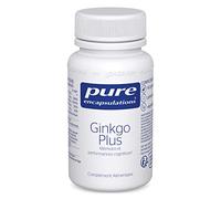 Pure Encapsulations - Ginkgo Plus - Extrait de Ginkgo soutenu par les Vitamines B6, B12, du Zinc et Folate - Mémoire et Concentration - Système Nerveux - 60 gélules