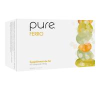 Pure Ferro Fer 14 mg Réduction de fatigue 60 capsules