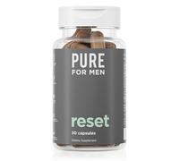 Pure for Men Reset, Complément Détox Végétalien, Nettoyage du Côlon et Santé Digestive, Aide à Éliminer les Toxines, Soutient le Système Immunitaire et le Transit, Cure Nettoyante Rapide, 30 Gélules