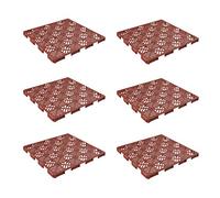 Pure Garden 50-147 Lot de 6 Dalles emboîtables Multi-usages pour intérieur/extérieur pour Patio, terrasse, Garage - Terre Cuite