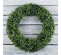 Pure Garden Couronne de buis de 49,5 cm - Couronne Artificielle Ronde résistante aux UV pour Printemps, été, Automne ou Hiver - Couronnes d'intérieur/extérieur pour Porte d'entrée