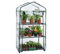 Pure Garden Mini Serre Portable à 3 Niveaux avec Cadre antirouille et bâche en PVC pour l'intérieur et l'extérieur, 70 x 48 x 127 cm