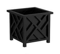 Pure Garden Pot de Fleurs carré en Treillis Noir pour Fleurs et Plantes - avec Insert inférieur - pour Jardin, terrasse et Porche - Polypropylène - 14,75