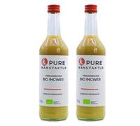 Pure Ginger Gingembre bio péruvien de qualité supérieure sans sucre ni additifs artificiels (2 x 500 ml)